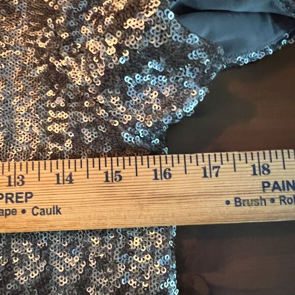 Anthropologie VELVET Top by Graham & Spencer Size S Vonnie Sequin Pewter Gray - Picture 8 of 11
